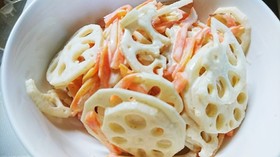 レンジで蓮根のからしマヨネーズ和え