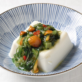 国産野沢菜なめこ♪簡単冷や奴♪