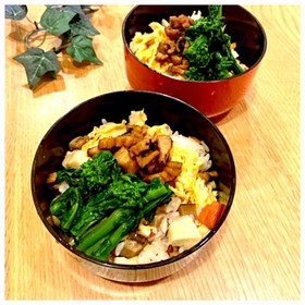 菜の花と煮穴子のちらし寿司