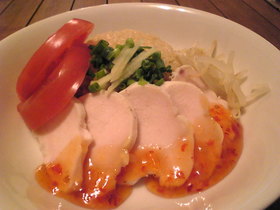 ハイナンチキンライス風☆鶏ハムで♪