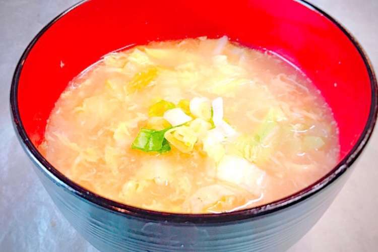 超簡単 中華風味噌 ふわふわ卵スープ レシピ 作り方 By かっちゃん杉 クックパッド 簡単おいしいみんなのレシピが355万品