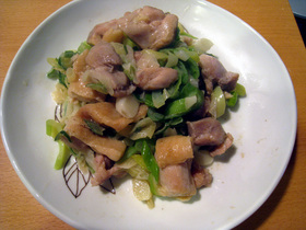 ネギの旨味たっぷり!柔らかとり肉炒め