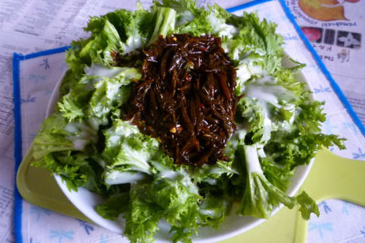 あかもく醤油漬けでわさび菜の海かけサラダ レシピ 作り方 By Aranjuez5 クックパッド