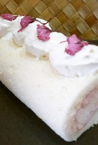 【低糖質】桜のロールケーキ