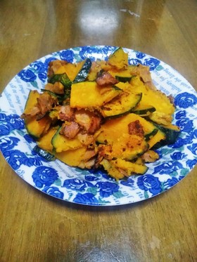 お料理一年生❤ベーコンにんにくかぼちゃ❤