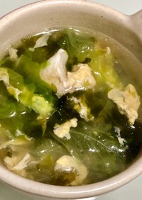 簡単☆レタスと卵と韓国のりのスープ