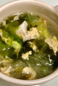簡単☆レタスと卵と韓国のりのスープ