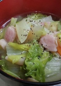 白菜とベーコンのスープ煮