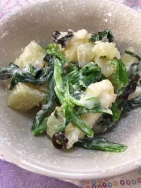 じゃが芋とほうれん草の塩昆布マヨサラダ