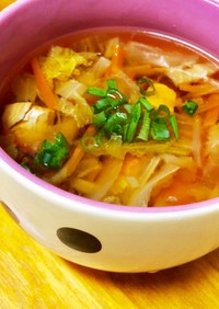 圧力鍋で作る和風だしササミ野菜スープ☆