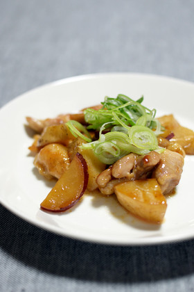 時短メニュー!お芋と鶏肉のバター醤油炒め
