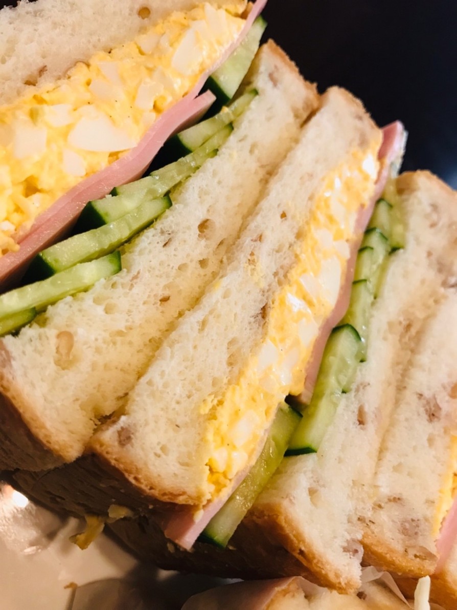 たまごハム胡瓜のサンドイッチ♡の画像