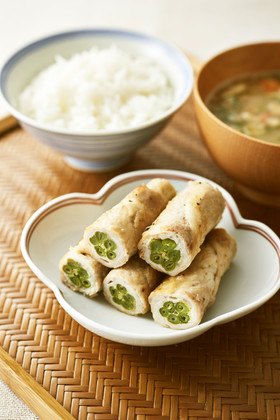 豚肉のいんげん豆巻き