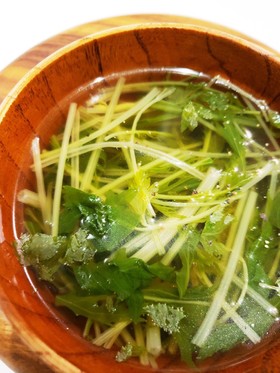 激ウマ超手軽!セロリ水菜のコンソメスープ