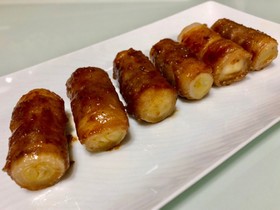ねぎ牛肉巻きの焼肉のタレ焼き