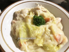 鶏モモ肉とキャベツのクリーム煮