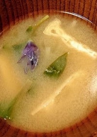 カタクリの花の味噌汁