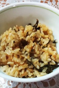 塩昆布と椎茸甘煮の炊き込みご飯