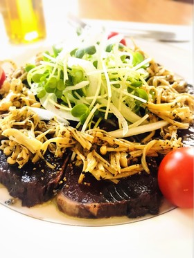 カツオのタタキとえのきdeカルパッチョ♪