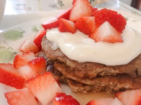 袋で!おから入り、バナナ パンケーキ