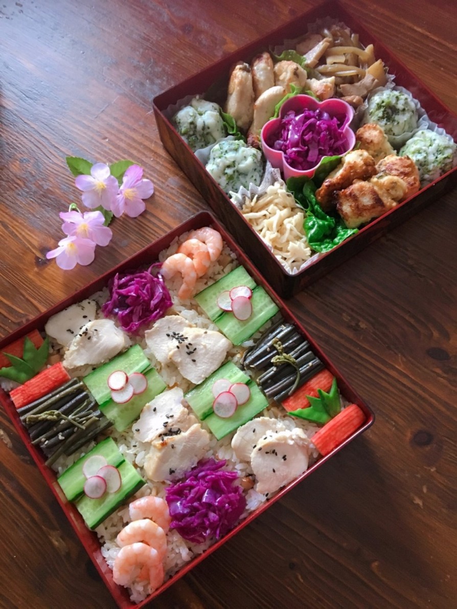 春♡お花見弁当 モザイク寿司の画像