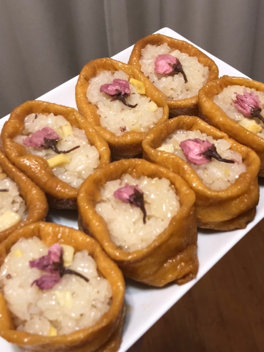 お花見に♫桜おこわのいなり寿司の画像