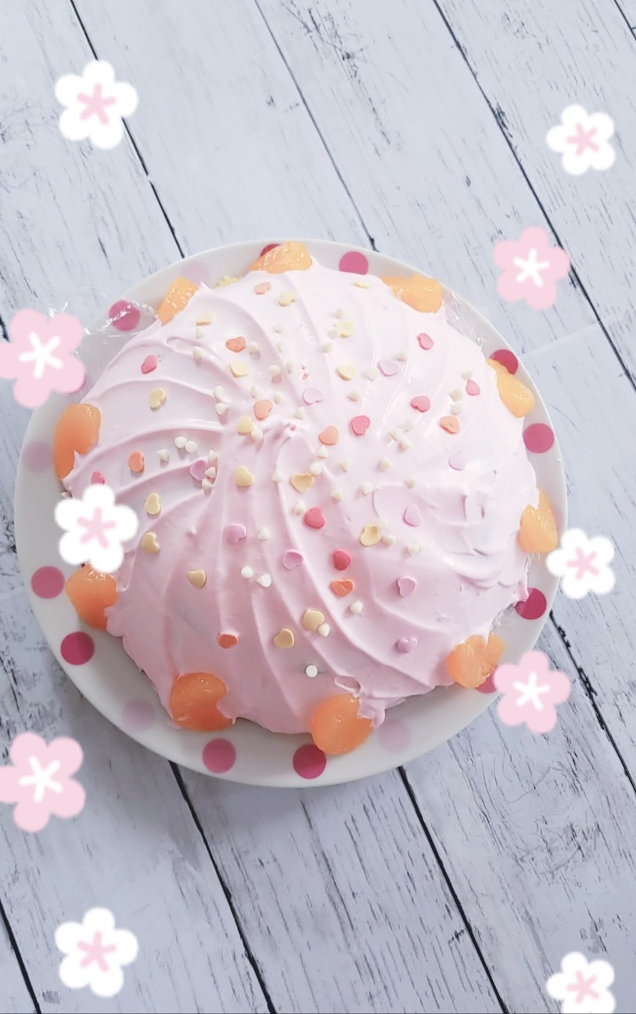 マリームクリーム☆で桜ケーキ♡の画像