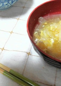 野菜たっぷり★めんつゆ卵スープ