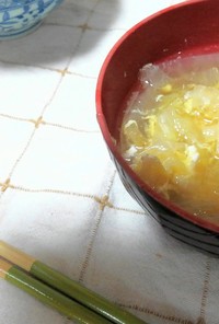 野菜たっぷり★めんつゆ卵スープ