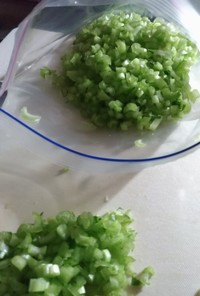 小松菜の茎冷凍保存