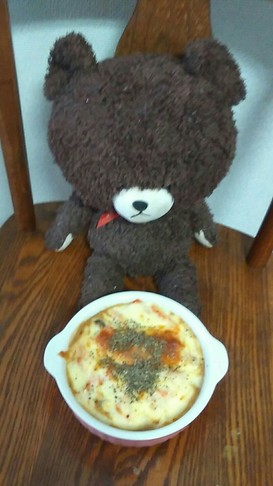しめじベーコンとキムチのグラタン‼