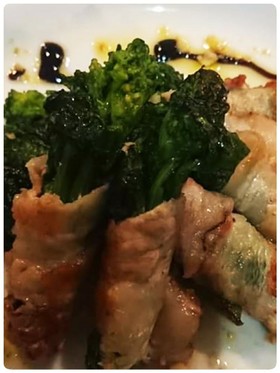 菜の花肉巻き バルサミコソース♪
