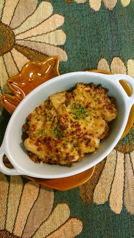 里芋そぼろあんの味噌チーズ焼き