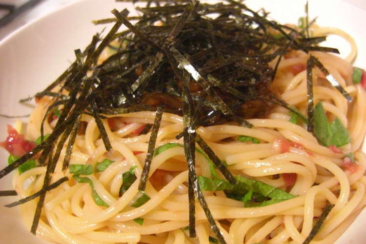 簡単 混ぜるだけの和風梅なめたけパスタ レシピ 作り方 By ニナイチゴ クックパッド