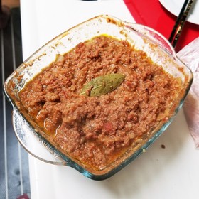 茅乃舎野菜だしでレンジでミートソース☆