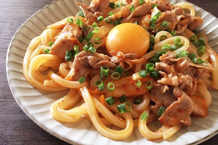 電子レンジde豚キムチうどん レシピ 作り方 By んぼたん クックパッド