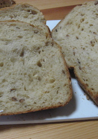 HBで❤ふわふわ麦割（押麦）の黒糖パン