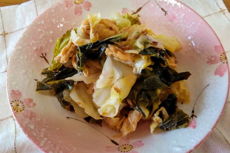 キャベツと油揚げの梅鰹節めんつゆ煮 レシピ 作り方 By Kohahiyo クックパッド