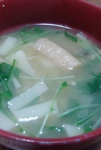タケノコと水菜の味噌汁
