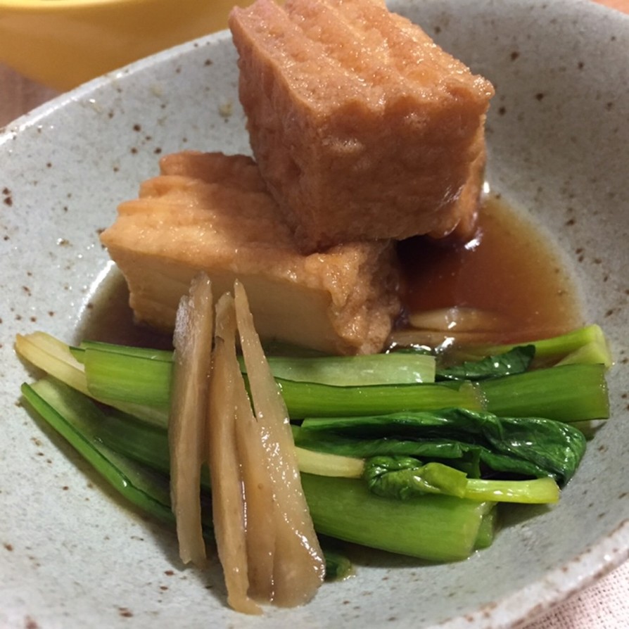 厚揚げと小松菜とごぼうの煮物の画像