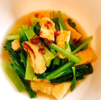 小松菜と揚げの煮浸しの写真