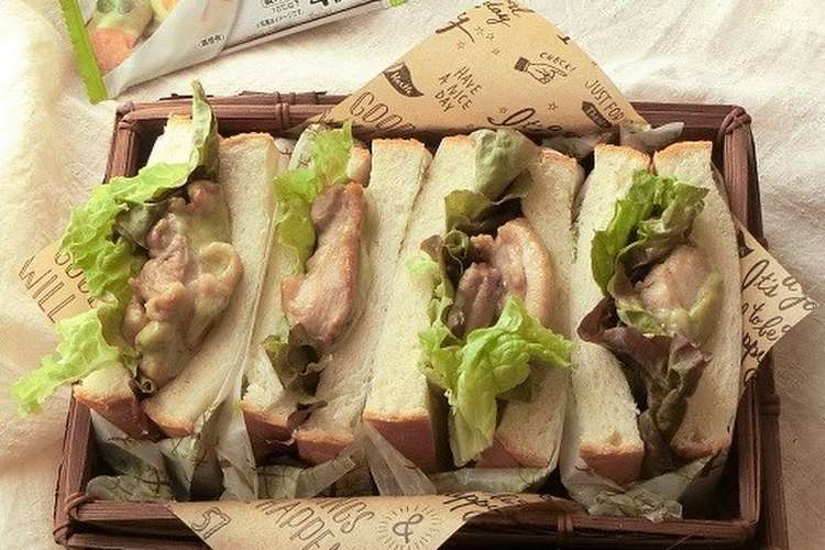 ボリュームたっぷり バジルチキンサンド レシピ 作り方 By 140 わんたるママ クックパッド 簡単おいしいみんなのレシピが357万品