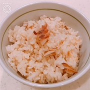 圧力鍋で、アジの開きの炊き込みご飯+茶漬の写真