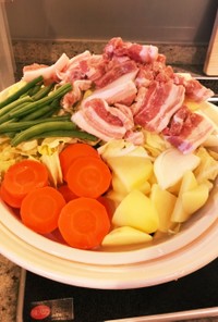 春野菜たっぷり！塩麹漬け豚バラと蒸し野菜