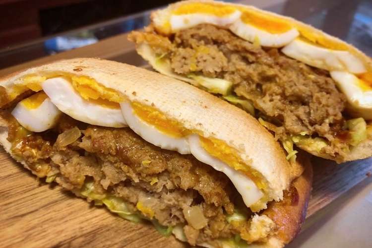 ハンバーグのボリュームホットサンド レシピ 作り方 By Tmy クックパッド