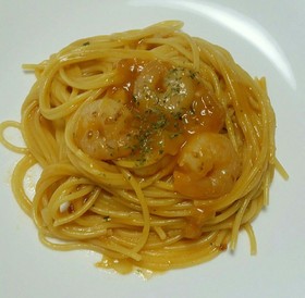 エビのビスクでお手軽パスタ