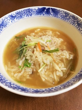 超簡単 冷やご飯と残り汁でレンチン雑炊