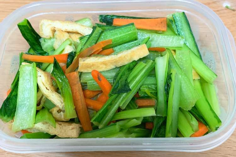 小松菜の茎と油揚げの炒め物 レシピ 作り方 By ヤマネコさん クックパッド 簡単おいしいみんなのレシピが352万品