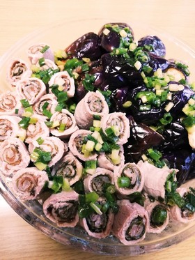 豚肉の大葉巻き☆梅だれ☆