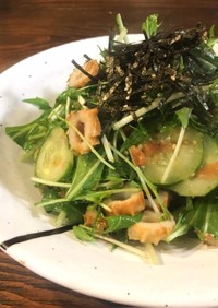 モリモリ食べる♡水菜のごまポン酢サラダ